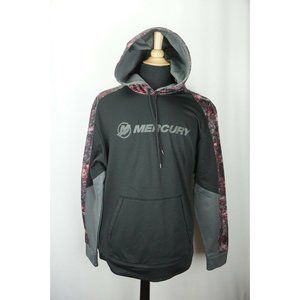 Men's Gray Pullover Hoodie with Camouflage Accent